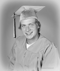 graduation headshot, monochrome, b&w