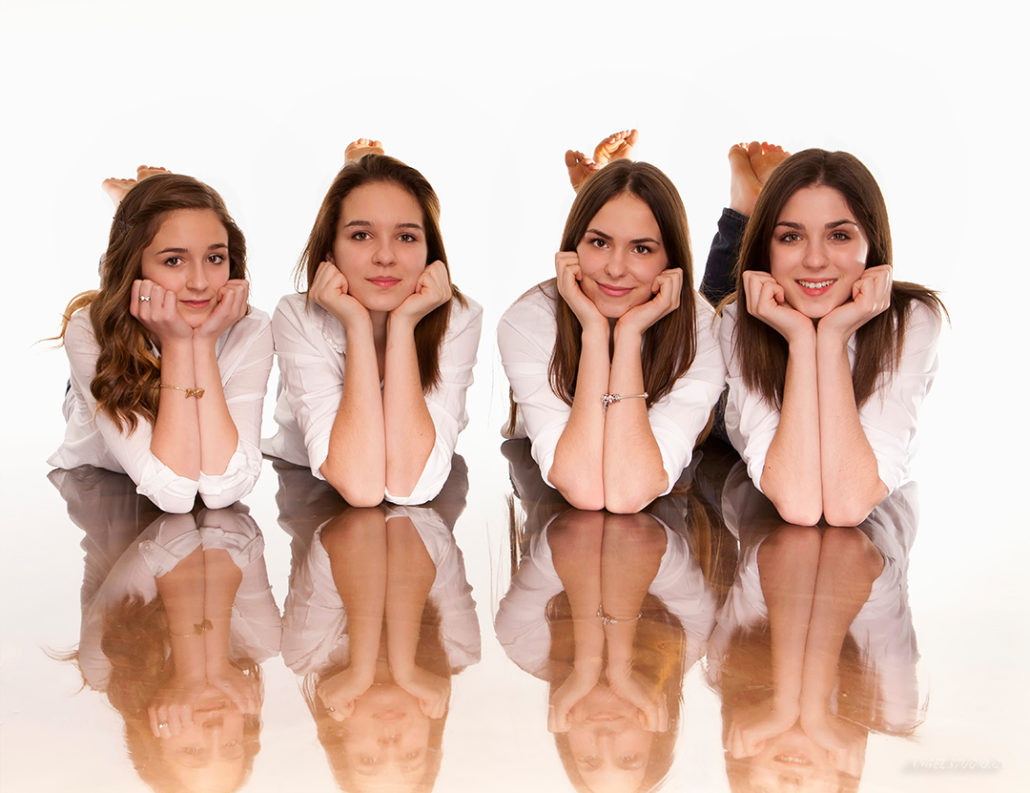 high key portrait, studio portrait, 4 sisters portrait